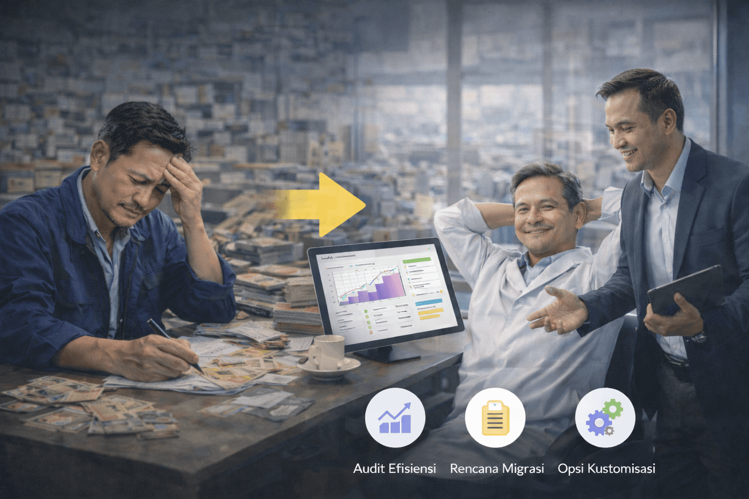 Jadwalkan presentasi strategis dan audit efisiensi konsolidasi data dengan Jwalbli
