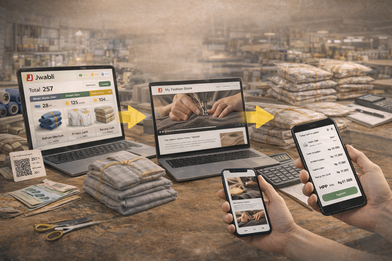 Dashboard Jwalbli untuk Konveksi & Manufaktur