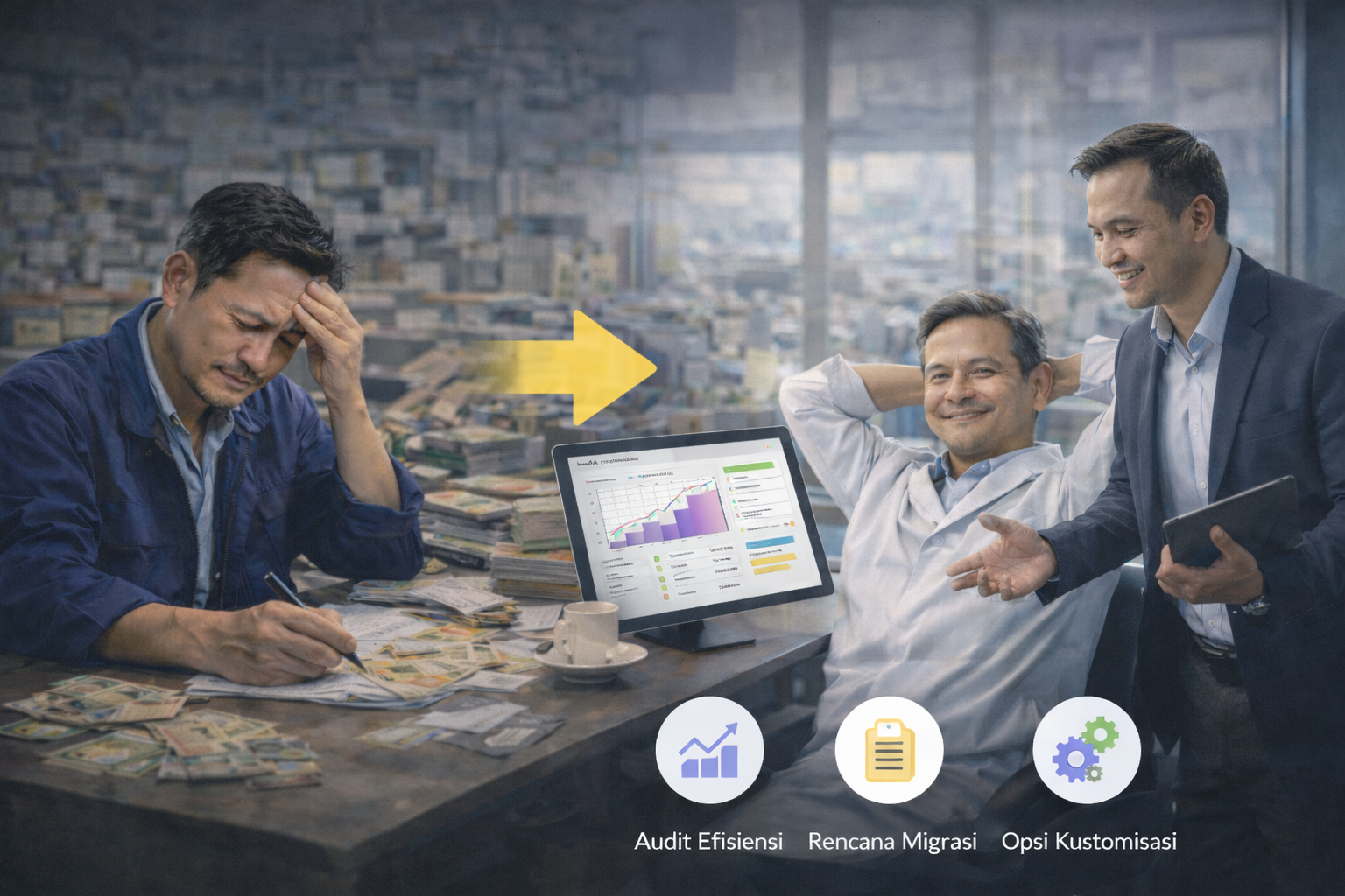Jadwalkan presentasi strategis dan audit efisiensi konsolidasi data dengan Jwalbli